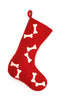 Hand Felted Wool Christmas Stocking - Bones on Red - ARCADIA HOME